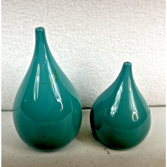 VTG Takahashi Mid Century Modern Tear Drop Turquoise Salt & Pepper Shakers Japan - Picture 1 of 8